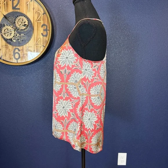 Collective Concepts Coral Floral Lace Racerback Tank Top | Size Small - Picture 2 of 6